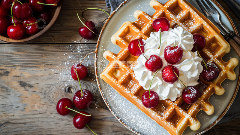 高清大图下载【趣麦麦图】华夫饼浆果美食