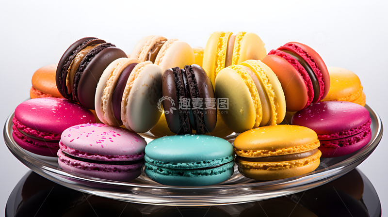 高清大图下载【趣麦麦图】马卡龙美食食物场景鲜艳静物