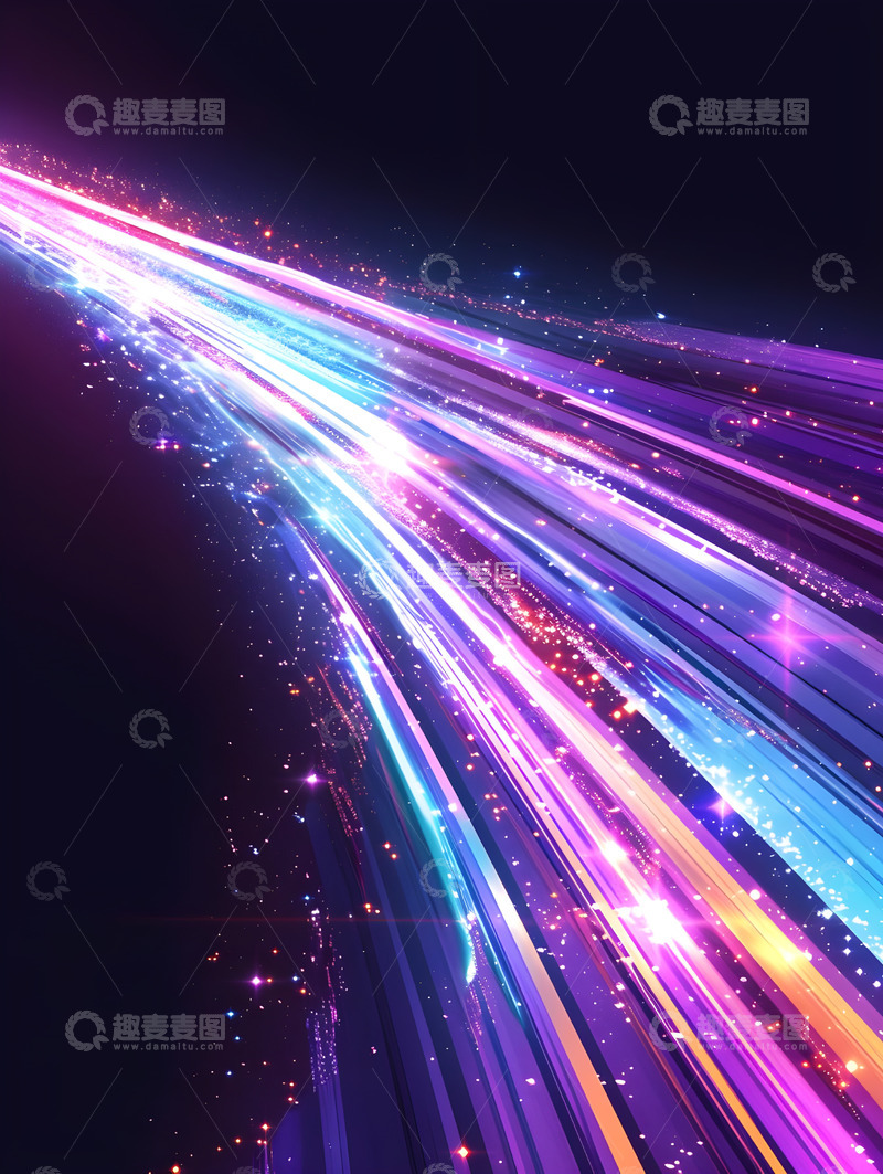 高清大图下载【趣麦麦图】彩色光迹光效唯美线条