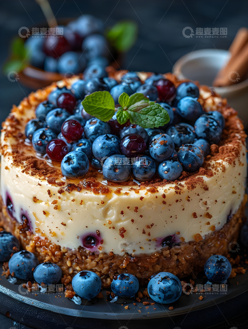 高清大图下载【趣麦麦图】蓝莓起司蛋糕