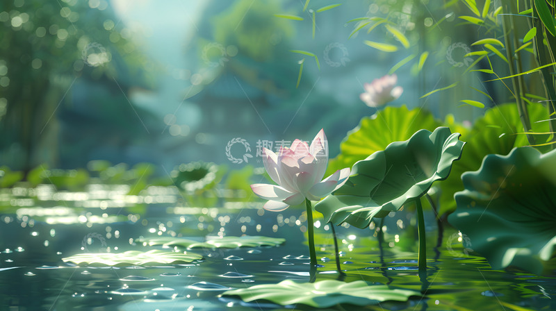 高清大图下载【趣麦麦图】荷花荷叶荷塘植物鲜花莲花场景