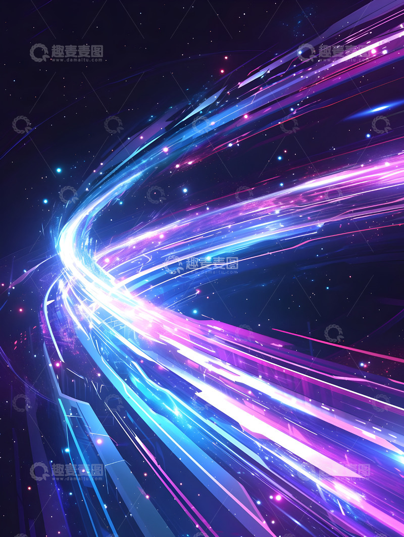 高清大图下载【趣麦麦图】彩色光线光轨KV板背景