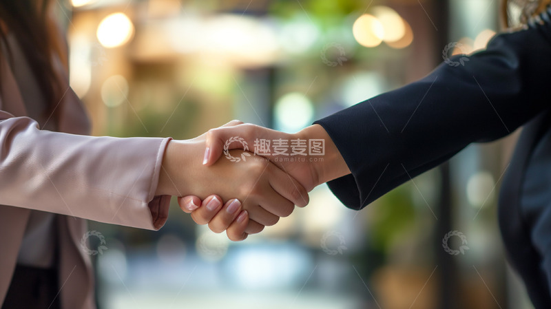 高清大图下载【趣麦麦图】握手商务商业白领合作