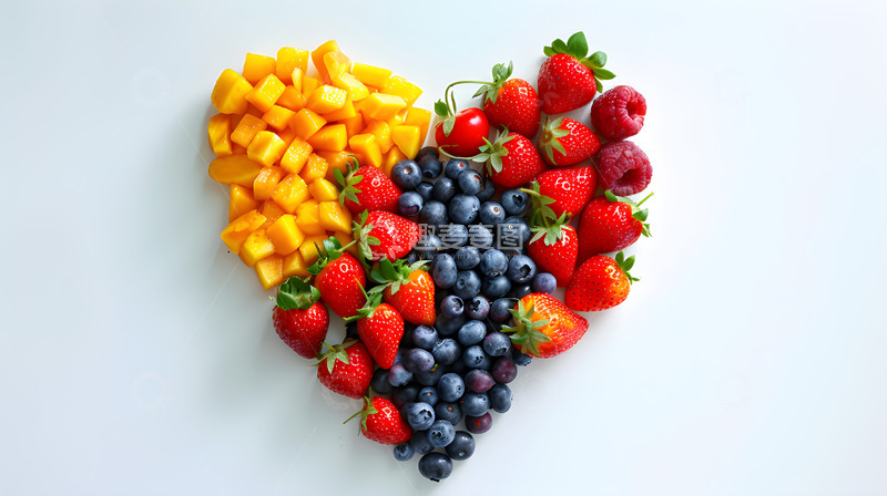 高清大图下载【趣麦麦图】水果草莓蓝莓芒果树莓爱心520场景