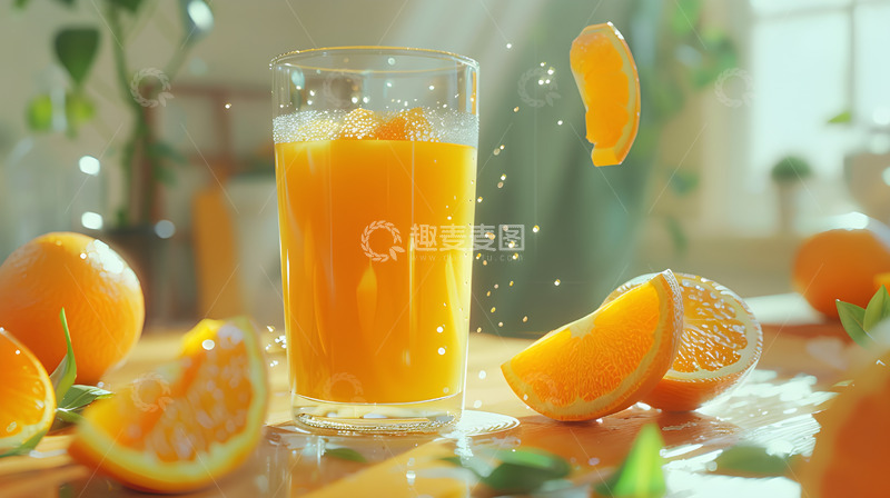 高清大图下载【趣麦麦图】橙汁橙子饮料水果唯美场景
