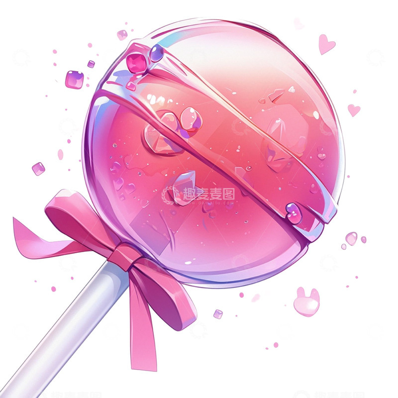 高清大图下载【趣麦麦图】粉色蝴蝶结糖果