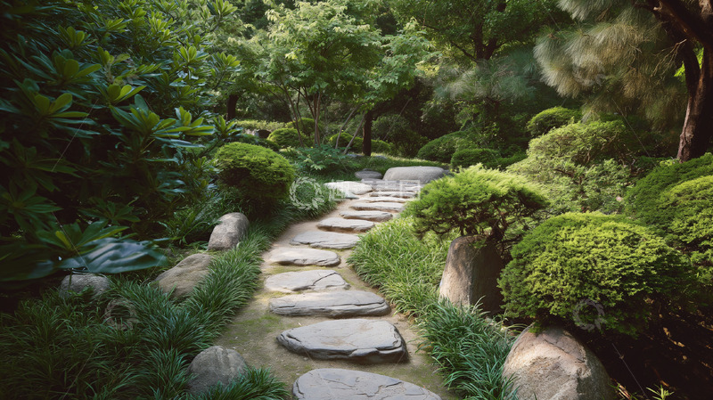 高清大图下载【趣麦麦图】宁静的花园庭院