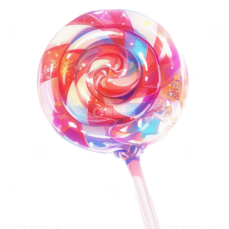 高清大图下载【趣麦麦图】儿童节彩色圆形棒棒糖