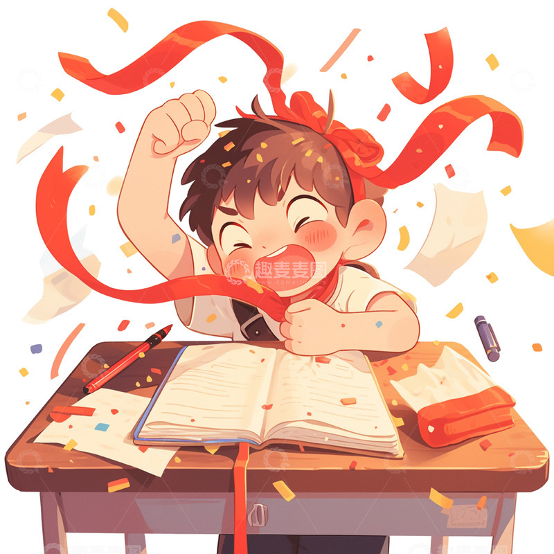 高清大图下载【趣麦麦图】毕业季高考加油必胜男孩