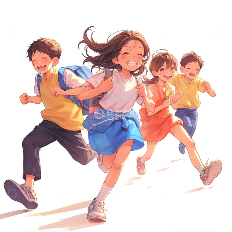 高清大图下载【趣麦麦图】高考毕业季学习奔跑的学生