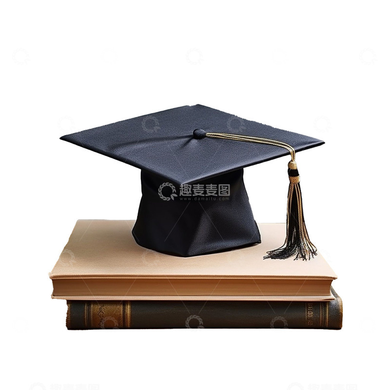高清大图下载【趣麦麦图】毕业季学士帽和书本