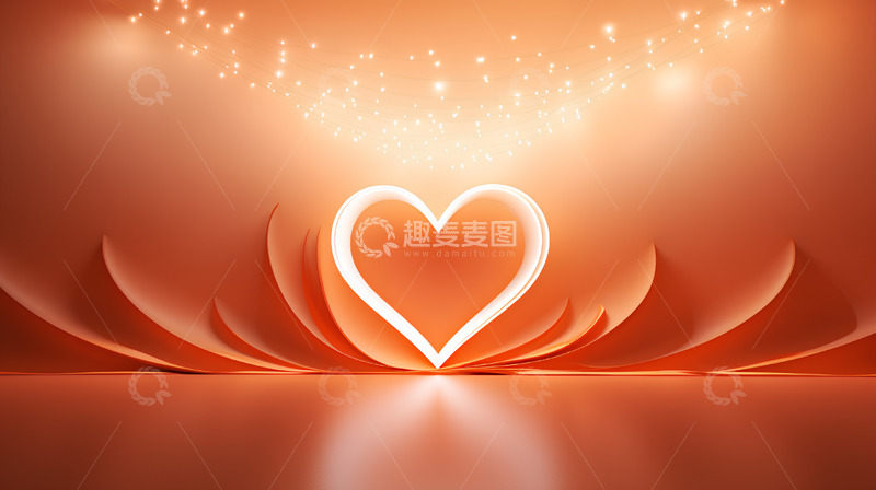 高清大图下载【趣麦麦图】爱心心形情人节唯美梦幻场景