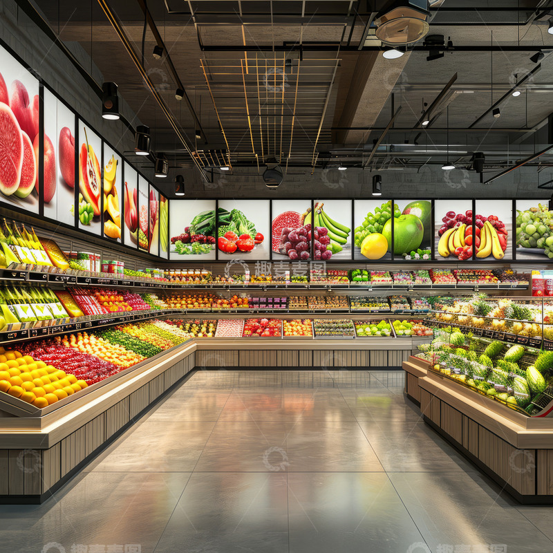 高清大图下载【趣麦麦图】超市水果陈列