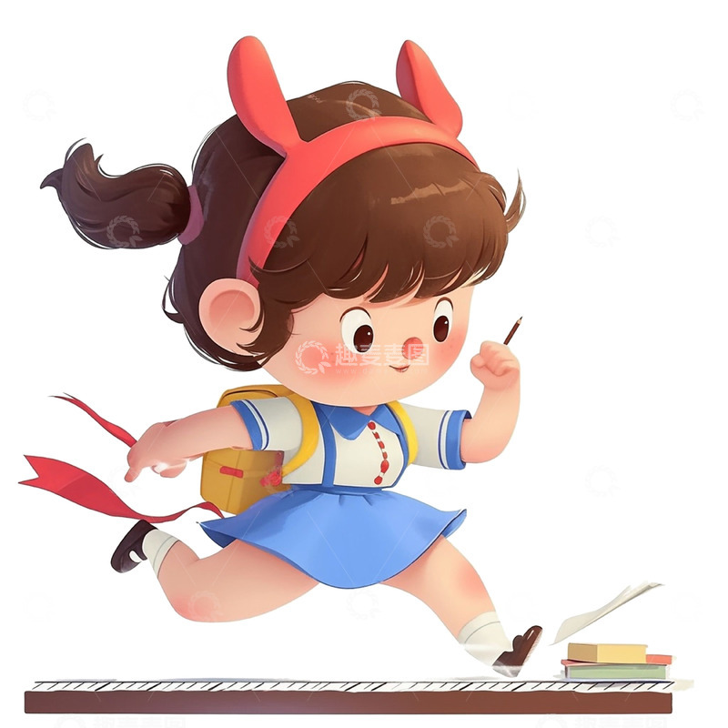 高清大图下载【趣麦麦图】毕业季高考学习冲刺女孩