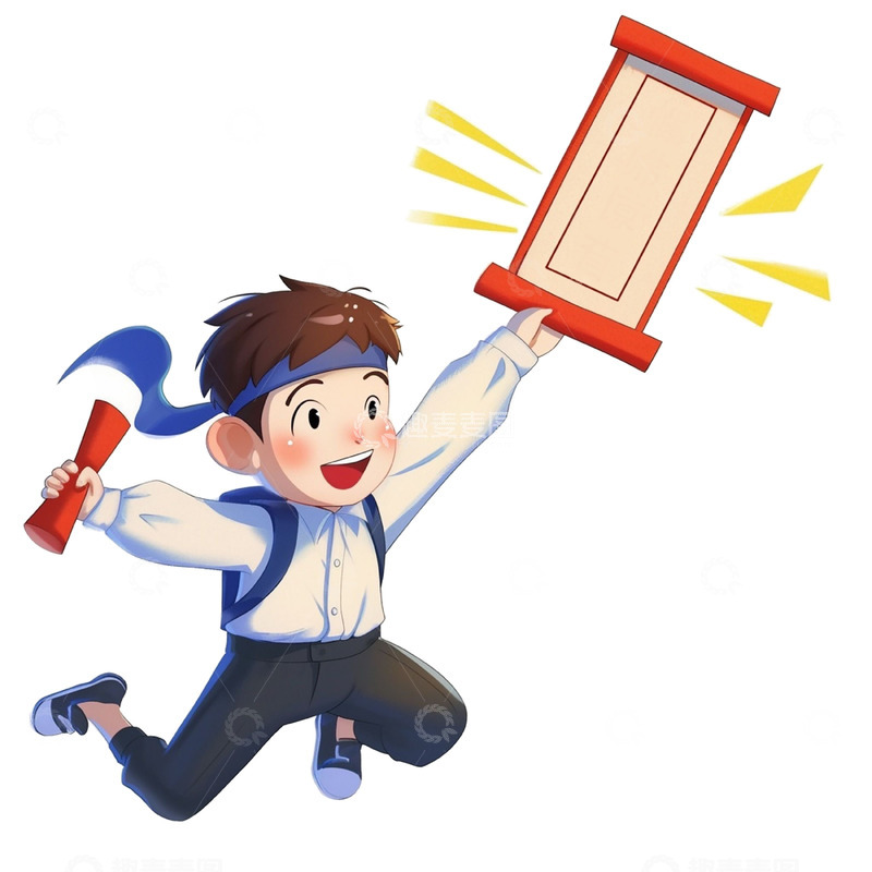 高清大图下载【趣麦麦图】高考金榜题名男孩