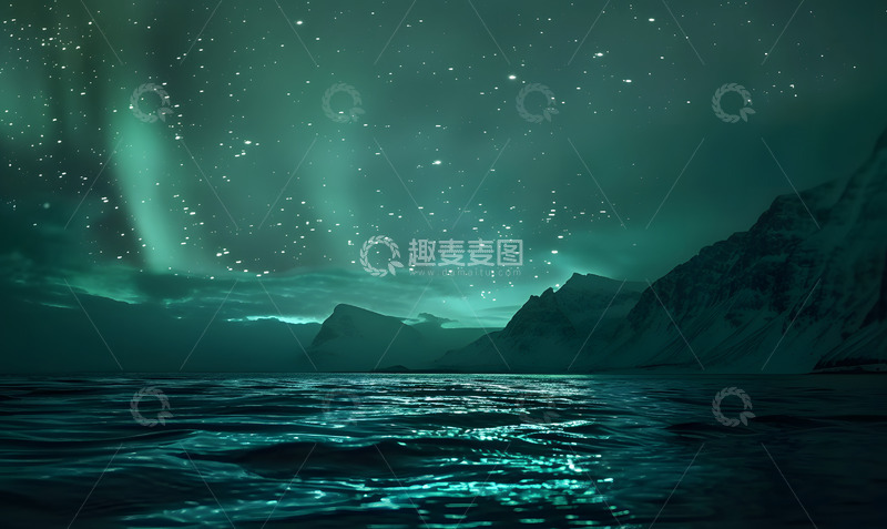 高清大图下载【趣麦麦图】极光壮丽景色摄影背景