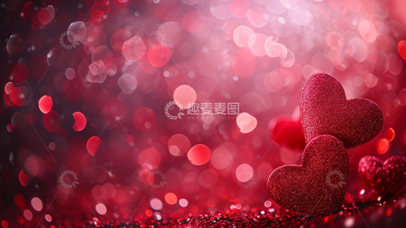 高清大图下载【趣麦麦图】爱心情人节海报背景