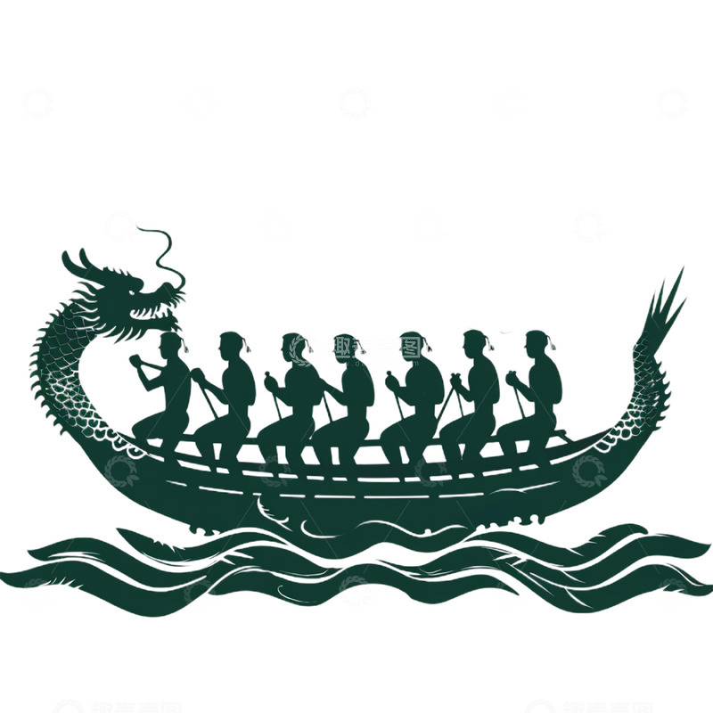 高清大图下载【趣麦麦图】端午节赛龙舟剪影