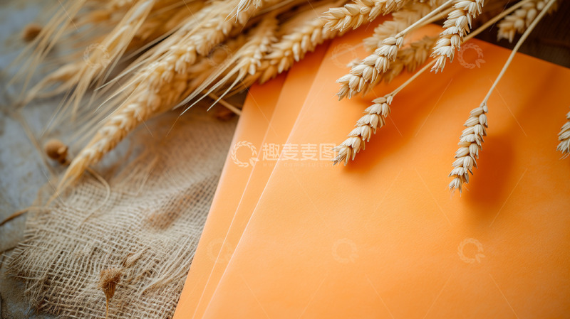 高清大图下载【趣麦麦图】稻穗海报背景
