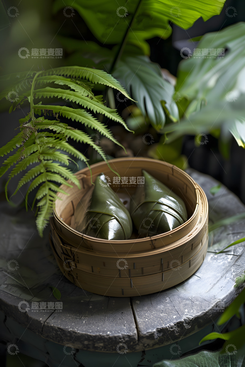 高清大图下载【趣麦麦图】绿植端物粽子静物摄影图