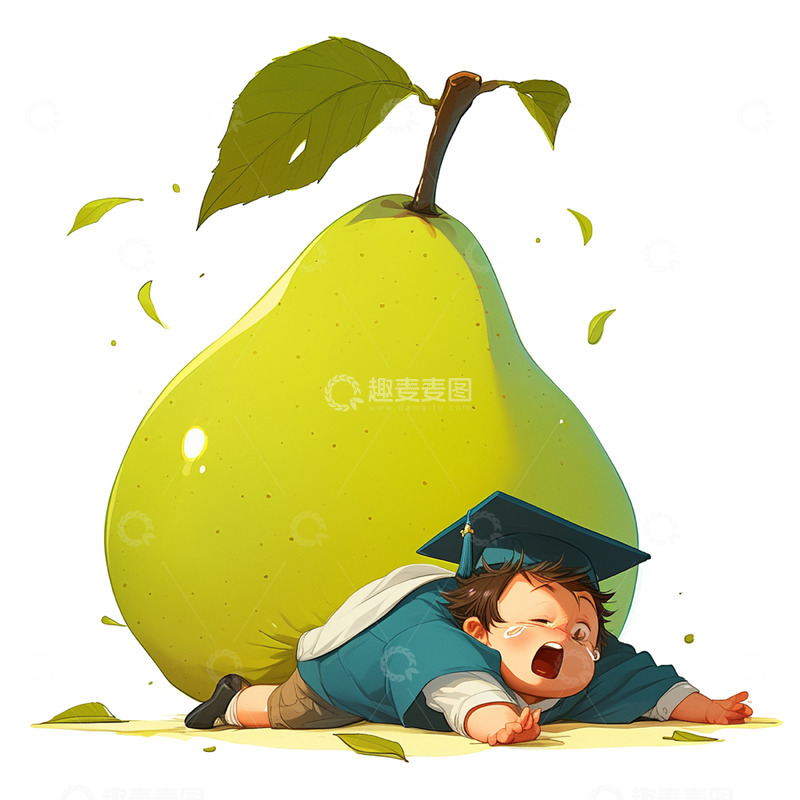 高清大图下载【趣麦麦图】高考毕业季压力大的男孩