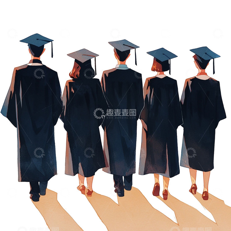 高清大图下载【趣麦麦图】毕业人物背影
