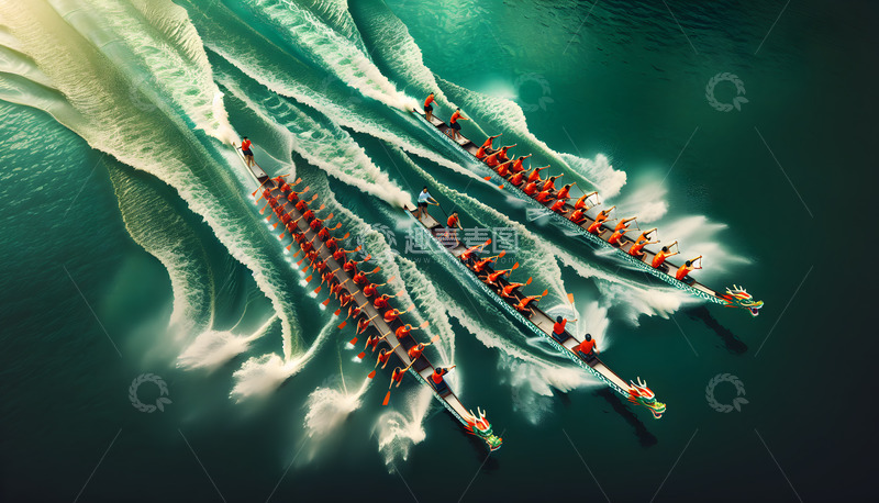 高清大图下载【趣麦麦图】赛龙舟场景AI摄影图