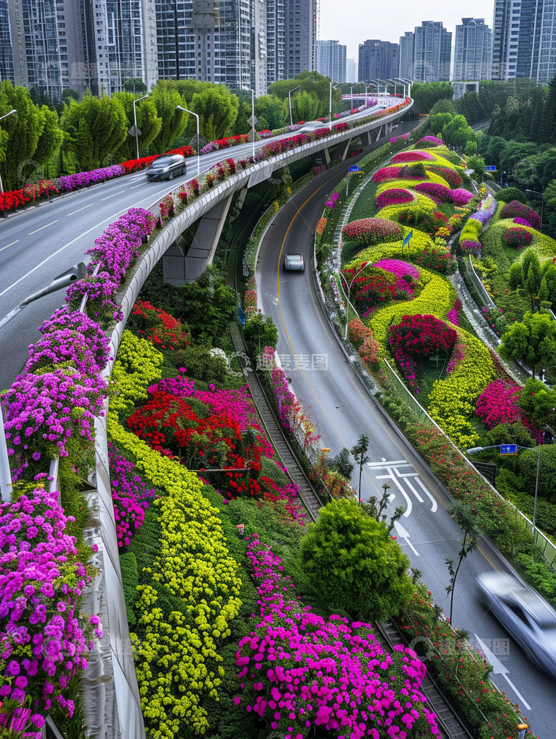 高清大图下载【趣麦麦图】航拍城市公路高速公路