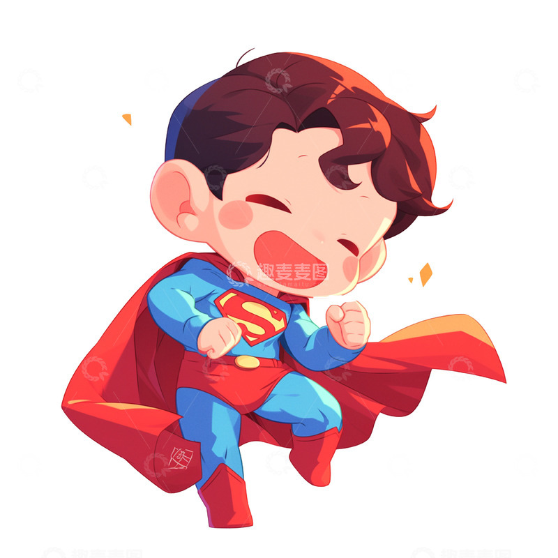 高清大图下载【趣麦麦图】一个超人形象的男孩