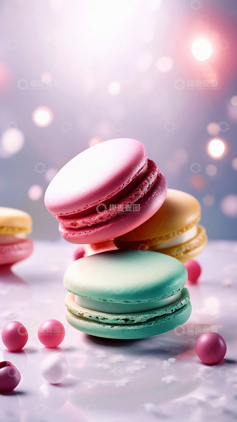 高清大图下载【趣麦麦图】彩色马卡龙甜品