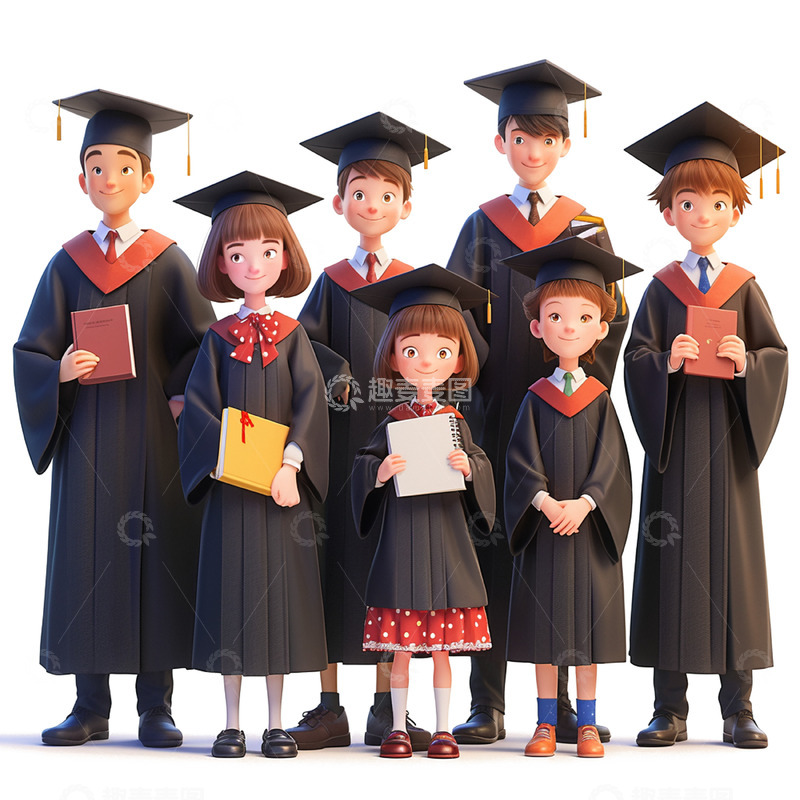 高清大图下载【趣麦麦图】穿学士服拍照的毕业人群