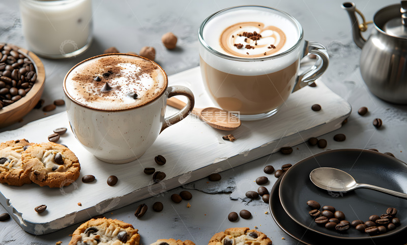 高清大图下载【趣麦麦图】咖啡燕麦饼干摄影图
