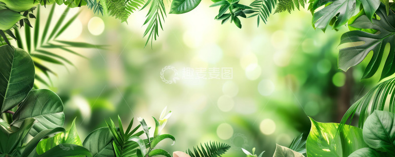高清大图下载【趣麦麦图】小清新绿叶背景