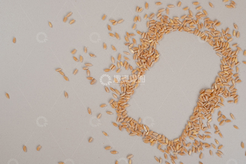 高清大图下载【趣麦麦图】用麦粒组成的面包形状