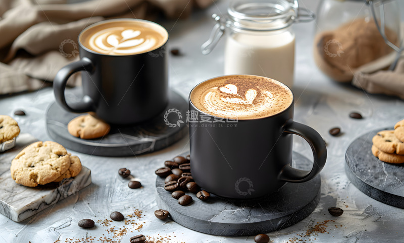 高清大图下载【趣麦麦图】咖啡牛奶摄影图