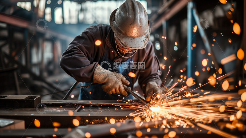高清大图下载【趣麦麦图】焊工电焊技术工人现场工作特写