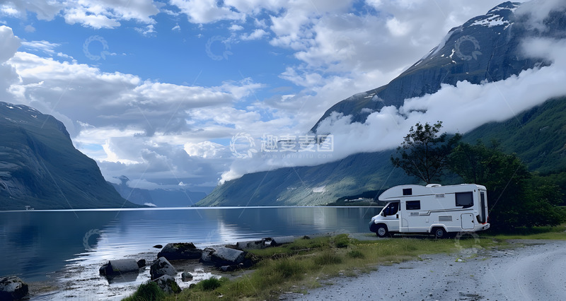 高清大图下载【趣麦麦图】房车旅行大自然场景