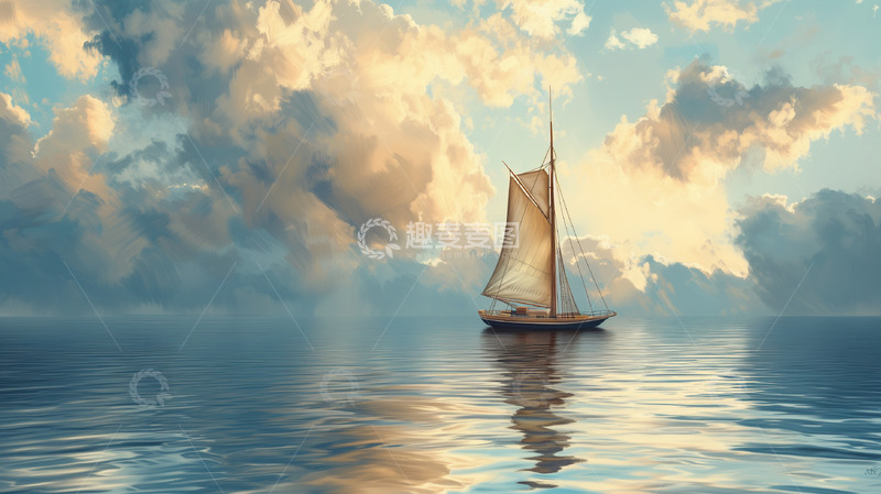高清大图下载【趣麦麦图】扬帆起航背景