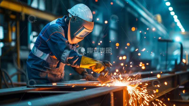 高清大图下载【趣麦麦图】实拍电焊工作人员