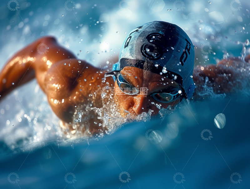 高清大图下载【趣麦麦图】水中戴泳镜的人