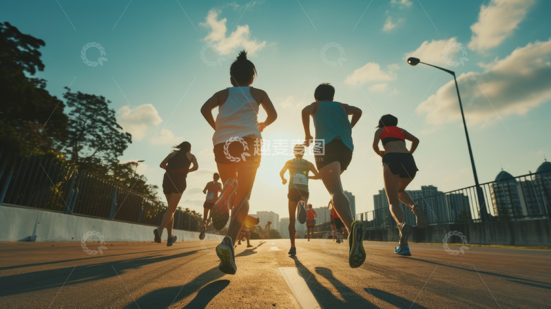 高清大图下载【趣麦麦图】白天在路上跑步的人