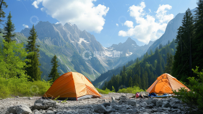 高清大图下载【趣麦麦图】露营春游旅游背景