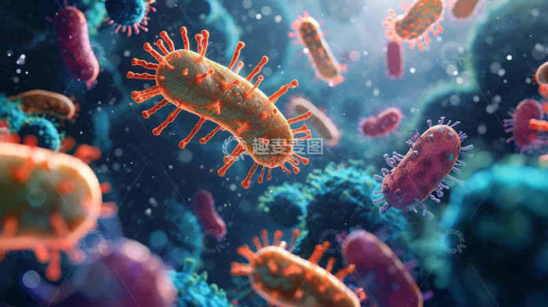 高清大图下载【趣麦麦图】电子显微镜病毒细菌