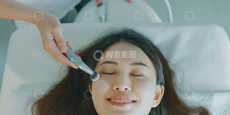 高清大图下载【趣麦麦图】美容院做面部美容的女生