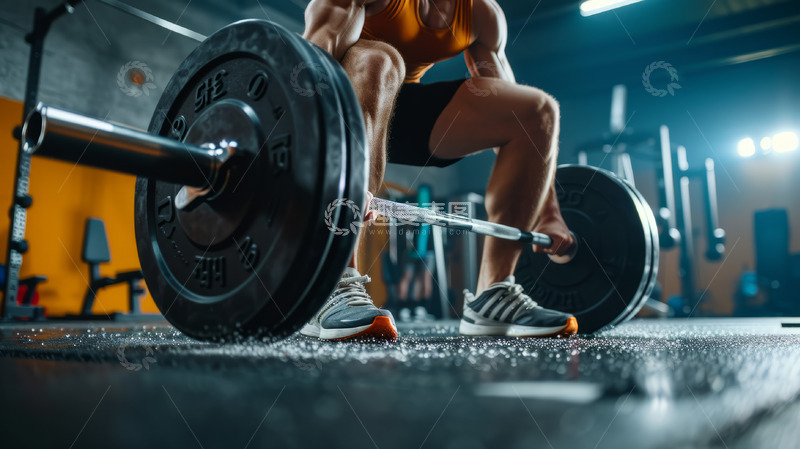 高清大图下载【趣麦麦图】男子杠铃举重运动锻炼