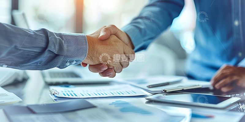 高清大图下载【趣麦麦图】办公室商务人物握手