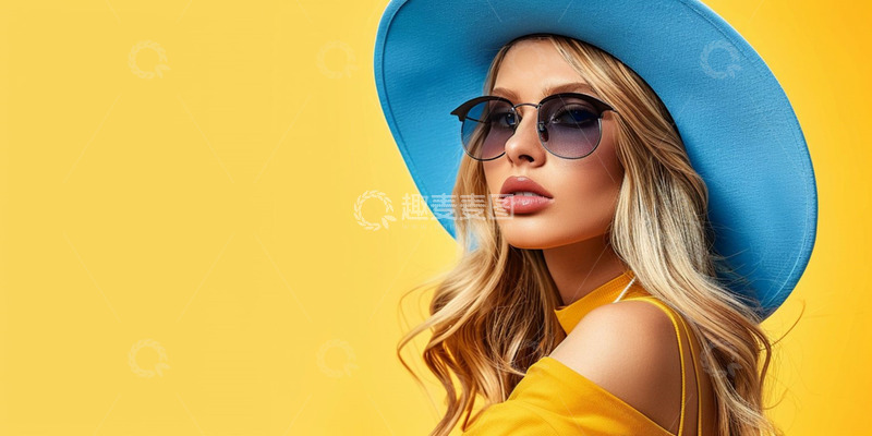 高清大图下载【趣麦麦图】戴帽子的时尚模特人物