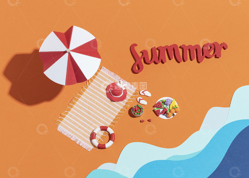 高清大图下载【趣麦麦图】夏季海滩度假玩耍