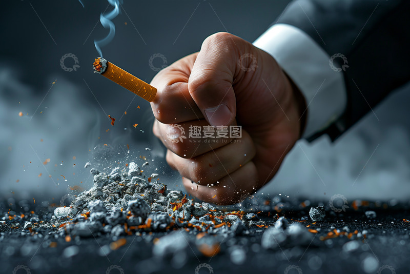 高清大图下载【趣麦麦图】AI摄影男性戒烟禁烟素材