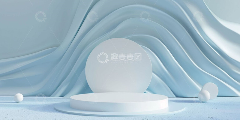 高清大图下载【趣麦麦图】蓝色线条背景电商展台